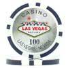 15g Clay Laser Las Vegas Chip - 100 - DiscountCasinoGear.com