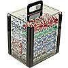 1000 11.5 Gram DICE-STRIPED Poker Chips in Acrylic Carrier - DiscountCasinoGear.com