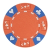 14 Gram Orange Tri-Color Ace King Suited Chip - DiscountCasinoGear.com